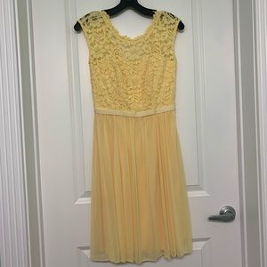 Canary yellow lace dress